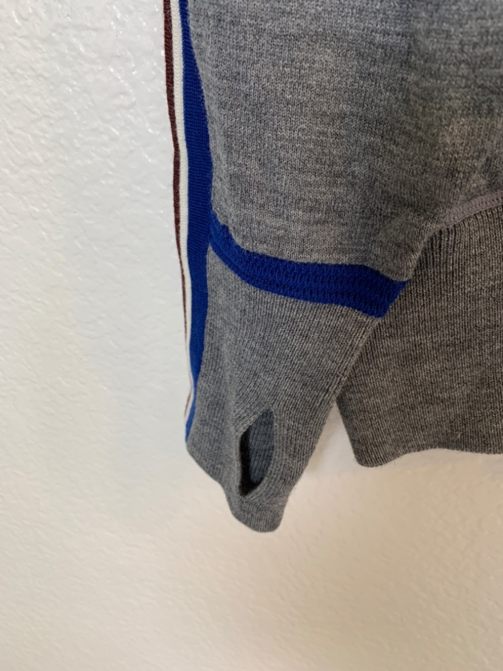 Athleta Canyon Colorblock Sweater Womens XL Thermolite Merino Grey Gray Athletic - Picture 7 of 15